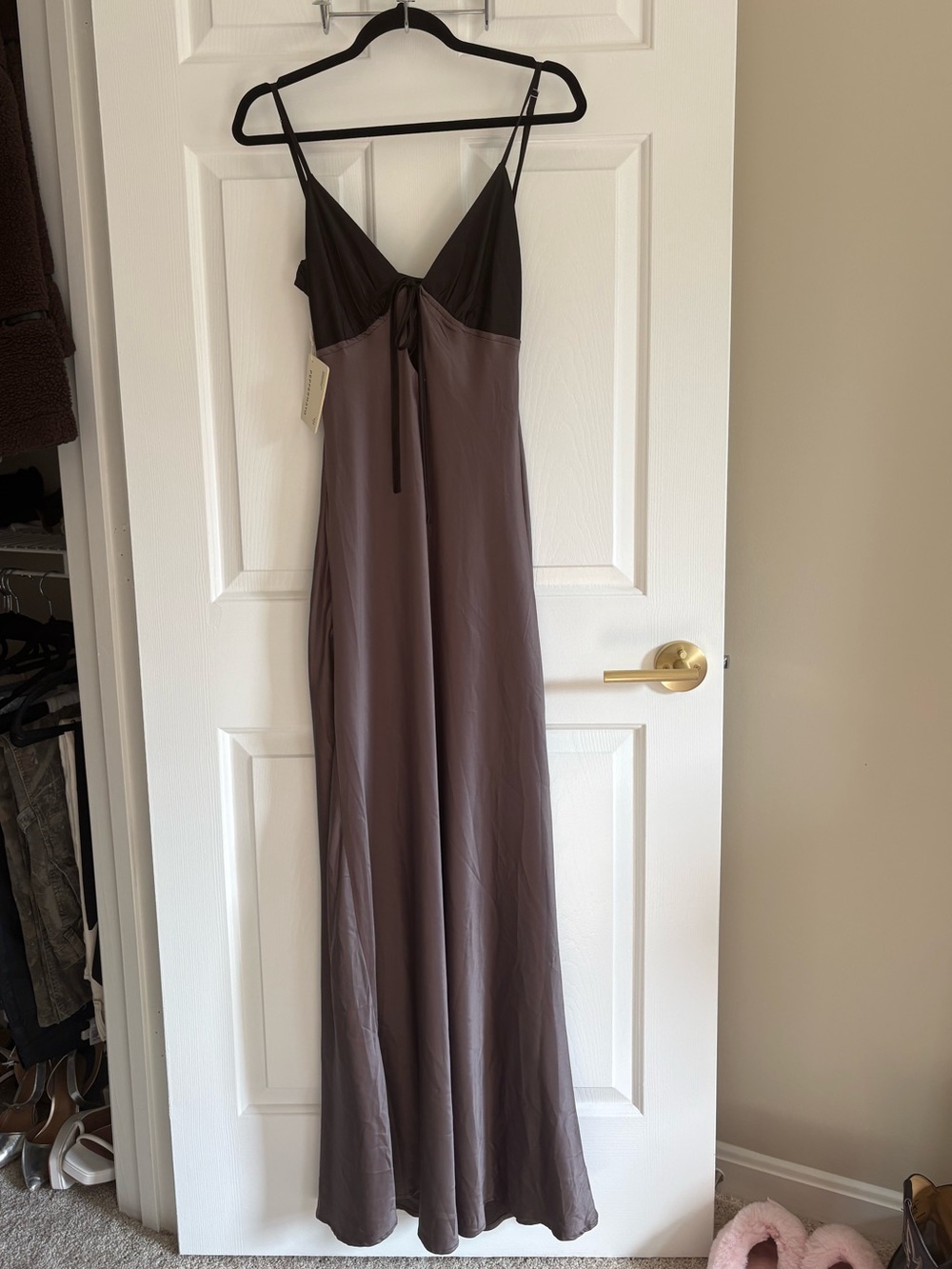 Peppermayo Women's Two-Tone Slip Maxi Dress - Steel/Black
